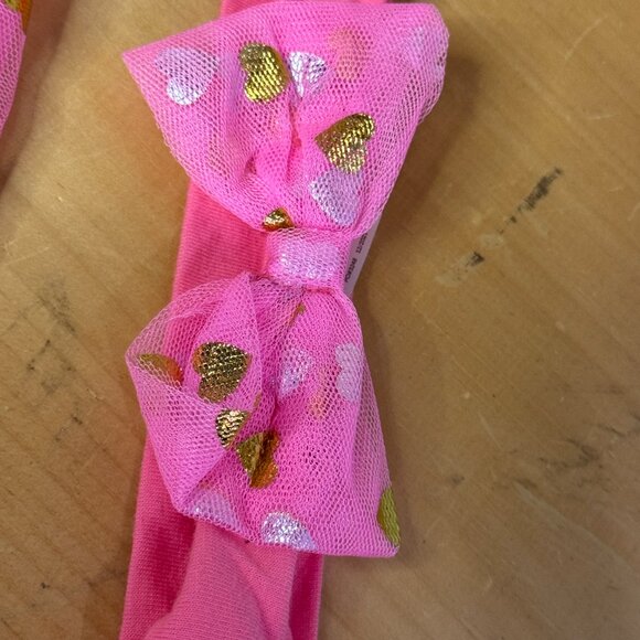 Baby Starters Pink Gold Heart Tulle Dress w/ Bow 6M NWT - Picture 4 of 9